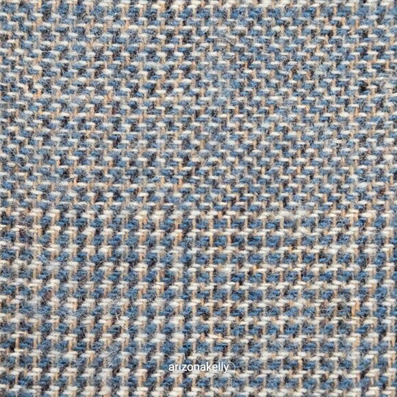NWOT McNutt Lambswool Scarf Blue Brown - Picture 7 of 13
